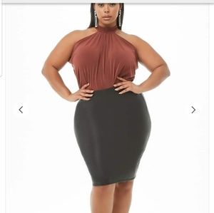 Plus Size Halter Bodysuit